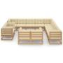 Set de muebles de jardín 13 pzs cojines madera pino marrón miel de vidaXL, Conjuntos de jardín - Ref: Foro24-3077017, Precio:...