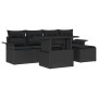 Conjunto de Sofás de Jardín de 6 Piezas con Cojines Negros Poliratán de , Sofás de exterior - Ref: Foro24-3348269, Precio: 40...