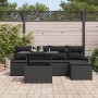 Conjunto de Sofás de Jardín de 6 Piezas con Cojines Negros Poliratán de , Sofás de exterior - Ref: Foro24-3348269, Precio: 40...