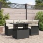 Conjunto de Sofás de Jardín de 5 Piezas con Cojines de Ratán Poliéster Negros de , Sofás de exterior - Ref: Foro24-3348273, P...