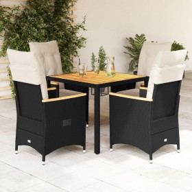 Set de muebles jardín 5 pzas con cojines ratán sintético negro en Conjuntos de jardín | Comprar online en Foru.es
