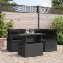 Conjunto de Sofás de Jardín de 5 Piezas con Cojines Negro de Ratán Poly de , Sofás de exterior - Ref: Foro24-3348279, Precio:...