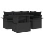 Conjunto de Sofás de Jardín de 5 Piezas con Cojines Negro de Ratán Poly de , Sofás de exterior - Ref: Foro24-3348279, Precio:...