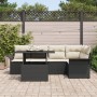 Conjunto de Sofá de Jardín de 6 Piezas con Cojines Negros de Poliratán de , Sofás de exterior - Ref: Foro24-3348283, Precio: ...