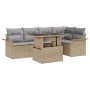 Set de Sofá de 6 Piezas de Jardín con Cojines Beige Ratán de Polietileno de , Sofás de exterior - Ref: Foro24-3348286, Precio...