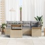 Set de Sofá de 6 Piezas de Jardín con Cojines Beige Ratán de Polietileno de , Sofás de exterior - Ref: Foro24-3348286, Precio...