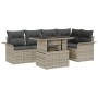 Conjunto de Sofás de Jardín de 6 Piezas con Cojines Gris Claro Poliratán de , Sofás de exterior - Ref: Foro24-3348288, Precio...