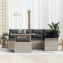 Conjunto de Sofás de Jardín de 6 Piezas con Cojines Gris Claro Poliratán de , Sofás de exterior - Ref: Foro24-3348288, Precio...