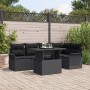 Conjunto de Sofá de Jardín de 6 Piezas con Almohadas Negro Poliratán de , Sofás de exterior - Ref: Foro24-3348289, Precio: 44...