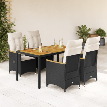 Set de muebles jardín 5 pzas con cojines ratán sintético negro en Conjuntos de jardín | Comprar online en Foru.es