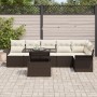 Juego de Sofá de Jardín de 7 Piezas con Cojines Marrón Poliratán de , Sofás de exterior - Ref: Foro24-3348294, Precio: 530,27...