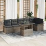 Conjunto de Sofá de Jardín de 7 Piezas con Cojines Gris de Ratán Sintético de , Sofás de exterior - Ref: Foro24-3348295, Prec...