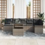 Conjunto de Sofá de Jardín de 7 Piezas con Cojines Gris de Ratán Sintético de , Sofás de exterior - Ref: Foro24-3348295, Prec...