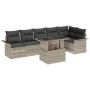 Juego de Sofá de Jardín de 7 Piezas con Cojines de Ratán Gris Claro de , Sofás de exterior - Ref: Foro24-3348298, Precio: 552...