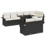 Conjunto de Sofá de Jardín de 9 Piezas con Cojines Negro de Ratán Poliéster de , Sofás de exterior - Ref: Foro24-3348303, Pre...