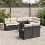 Conjunto de Sofá de Jardín de 9 Piezas con Cojines Negro de Ratán Poliéster de , Sofás de exterior - Ref: Foro24-3348303, Pre...