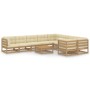 Set de muebles de jardín 10 pzs cojines madera pino marrón miel de vidaXL, Conjuntos de jardín - Ref: Foro24-3077042, Precio:...