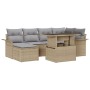 Juego de Sofá de Jardín de 7 Piezas con Cojines Beige de Ratán de , Sofás de exterior - Ref: Foro24-3348316, Precio: 494,74 €...