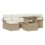 Juego de Sofá de Jardín de 7 Piezas con Cojines Beige Poliratán de , Sofás de exterior - Ref: Foro24-3348317, Precio: 521,56 ...