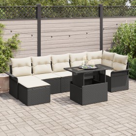 Conjunto de Sofá de Jardín de 8 Piezas con Cojines Negro Ratán Polietileno de , Sofás de exterior - Ref: Foro24-3348323, Prec...