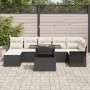 Conjunto de Sofá de Jardín de 8 Piezas con Cojines Negro Ratán Polietileno de , Sofás de exterior - Ref: Foro24-3348323, Prec...