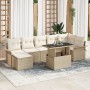 Conjunto de Sofá de Jardín de 8 Piezas con Cojines Beige Poliratán de , Sofás de exterior - Ref: Foro24-3348327, Precio: 570,...