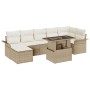 Conjunto de Sofá de Jardín de 8 Piezas con Cojines Beige Poliratán de , Sofás de exterior - Ref: Foro24-3348327, Precio: 570,...