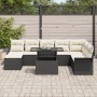 Set de Sofá de Jardín de 9 Piezas con Almohadas Negro Poliratán de , Sofás de exterior - Ref: Foro24-3348333, Precio: 553,93 ...