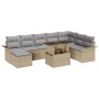 Juego de Sofá de Jardín de 9 Piezas con Cojines Beige Poliratán de , Sofás de exterior - Ref: Foro24-3348336, Precio: 591,61 ...
