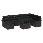 Conjunto de Sofá de Jardín de 9 Piezas con Cojines de Ratán Polipropileno Negro de , Sofás de exterior - Ref: Foro24-3348339,...