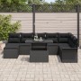 Conjunto de Sofá de Jardín de 9 Piezas con Cojines de Ratán Polipropileno Negro de , Sofás de exterior - Ref: Foro24-3348339,...