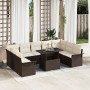 Conjunto de Sofá de Jardín de 10 Piezas con Cojines Ratán Poliéster Marrón. de , Sofás de exterior - Ref: Foro24-3348344, Pre...