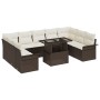 Conjunto de Sofá de Jardín de 10 Piezas con Cojines Ratán Poliéster Marrón. de , Sofás de exterior - Ref: Foro24-3348344, Pre...