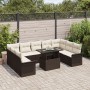 Conjunto de Sofá de Jardín de 10 Piezas con Cojines Ratán Poliéster Marrón. de , Sofás de exterior - Ref: Foro24-3348344, Pre...