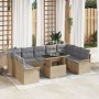 Conjunto de Sofá de Jardín de 10 Piezas con Cojines Beige de Poliratán de , Sofás de exterior - Ref: Foro24-3348346, Precio: ...