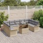 Conjunto de Sofá de Jardín de 10 Piezas con Cojines Beige de Poliratán de , Sofás de exterior - Ref: Foro24-3348346, Precio: ...