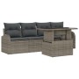 Conjunto de Sofá de Jardín 5 Piezas Gris Ratán, Poliéster de , Sofás de exterior - Ref: Foro24-3348545, Precio: 358,87 €, Des...