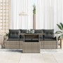 Conjunto de Sofá de Jardín 5 Piezas Gris Ratán, Poliéster de , Sofás de exterior - Ref: Foro24-3348545, Precio: 358,87 €, Des...