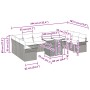 Conjunto de Sofá de Jardín de 11 Piezas con Cojines Gris Claro de Polirratán de , Sofás de exterior - Ref: Foro24-3348358, Pr...