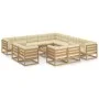 Set de muebles de jardín 14 pzs cojines madera pino marrón miel de vidaXL, Conjuntos de jardín - Ref: Foro24-3077022, Precio:...