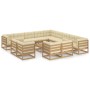 Set de muebles de jardín 14 pzs cojines madera pino marrón miel de vidaXL, Conjuntos de jardín - Ref: Foro24-3077022, Precio:...