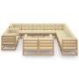 Set de muebles de jardín 14 pzs cojines madera pino marrón miel de vidaXL, Conjuntos de jardín - Ref: Foro24-3077022, Precio:...