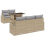 Conjunto de Sofás de Jardín de 6 piezas con Cojines Beige Ratán Sintético de , Sofás de exterior - Ref: Foro24-3348556, Preci...