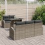 Juego de Sofá de Jardín de 6 Piezas con Cojines Gris Ratán Poliéster de , Sofás de exterior - Ref: Foro24-3348555, Precio: 48...