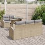 Conjunto de Sofás de Jardín de 6 piezas con Cojines Beige Ratán Sintético de , Sofás de exterior - Ref: Foro24-3348556, Preci...