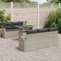 Conjunto de Sofá de Jardín de 7 piezas con Cojines Gris Claro Poliratán de , Sofás de exterior - Ref: Foro24-3348568, Precio:...