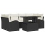 Conjunto de Sofá de Jardín de 7 Piezas con Cojines Ratán Poli Negro de , Sofás de exterior - Ref: Foro24-3348573, Precio: 487...