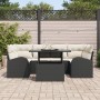 Conjunto de Sofá de Jardín de 7 Piezas con Cojines Ratán Poli Negro de , Sofás de exterior - Ref: Foro24-3348573, Precio: 487...