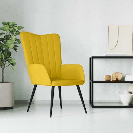 Sillón de relax de terciopelo amarillo mostaza en Sillones | Comprar online en Foru.es