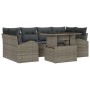 Conjunto de Sofá de Jardín de 7 Piezas con Cojines Gris de Poliéster Ratan de , Sofás de exterior - Ref: Foro24-3348575, Prec...